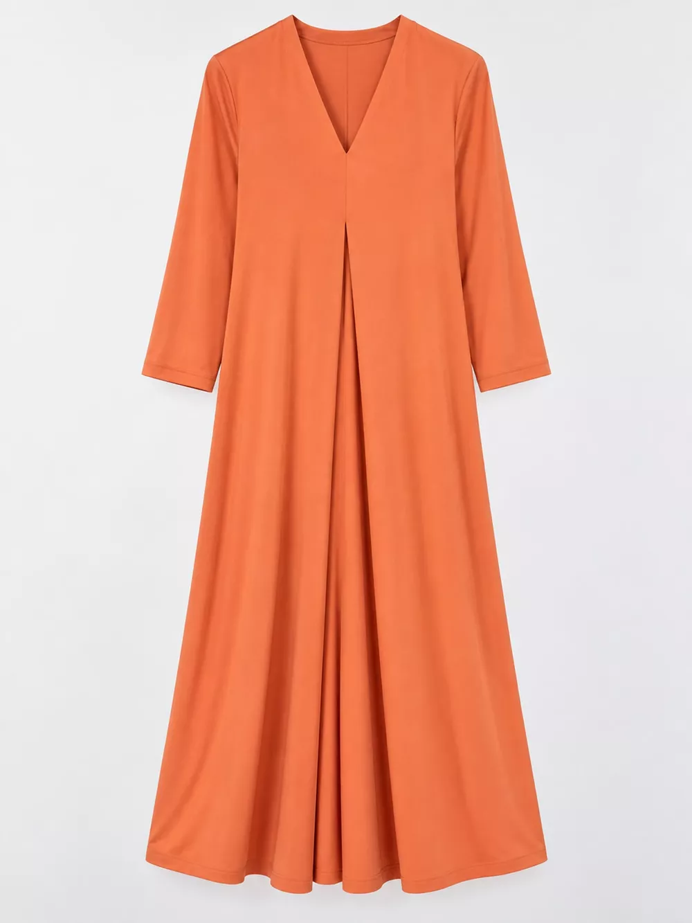 Full Size V-Neck Solid Color Casual Midi Dress Plus Size, image 9