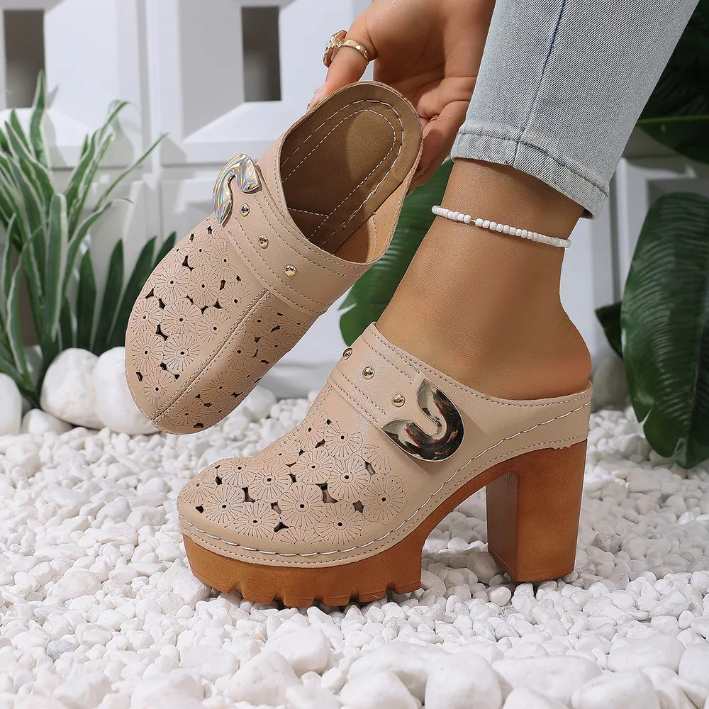 Round Toe Block Heels Sandals, image 14
