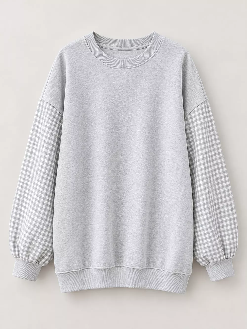Plaid Dropped Shoulder Sweatshirt, image 15