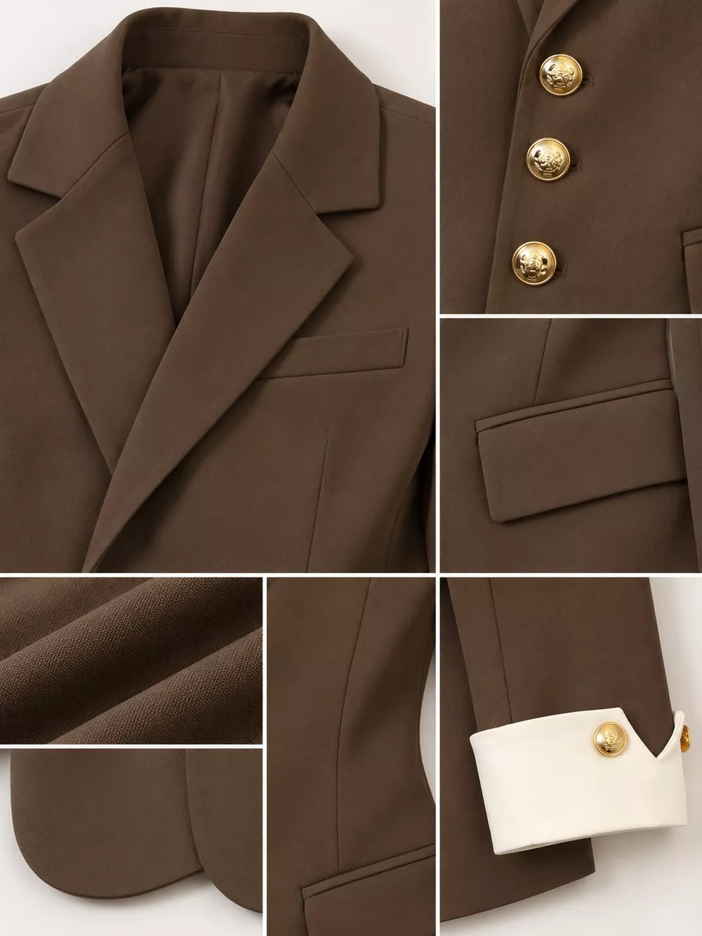 Full Size Single-Breasted Blazer with Gold Button Accents Plus Size, image 16