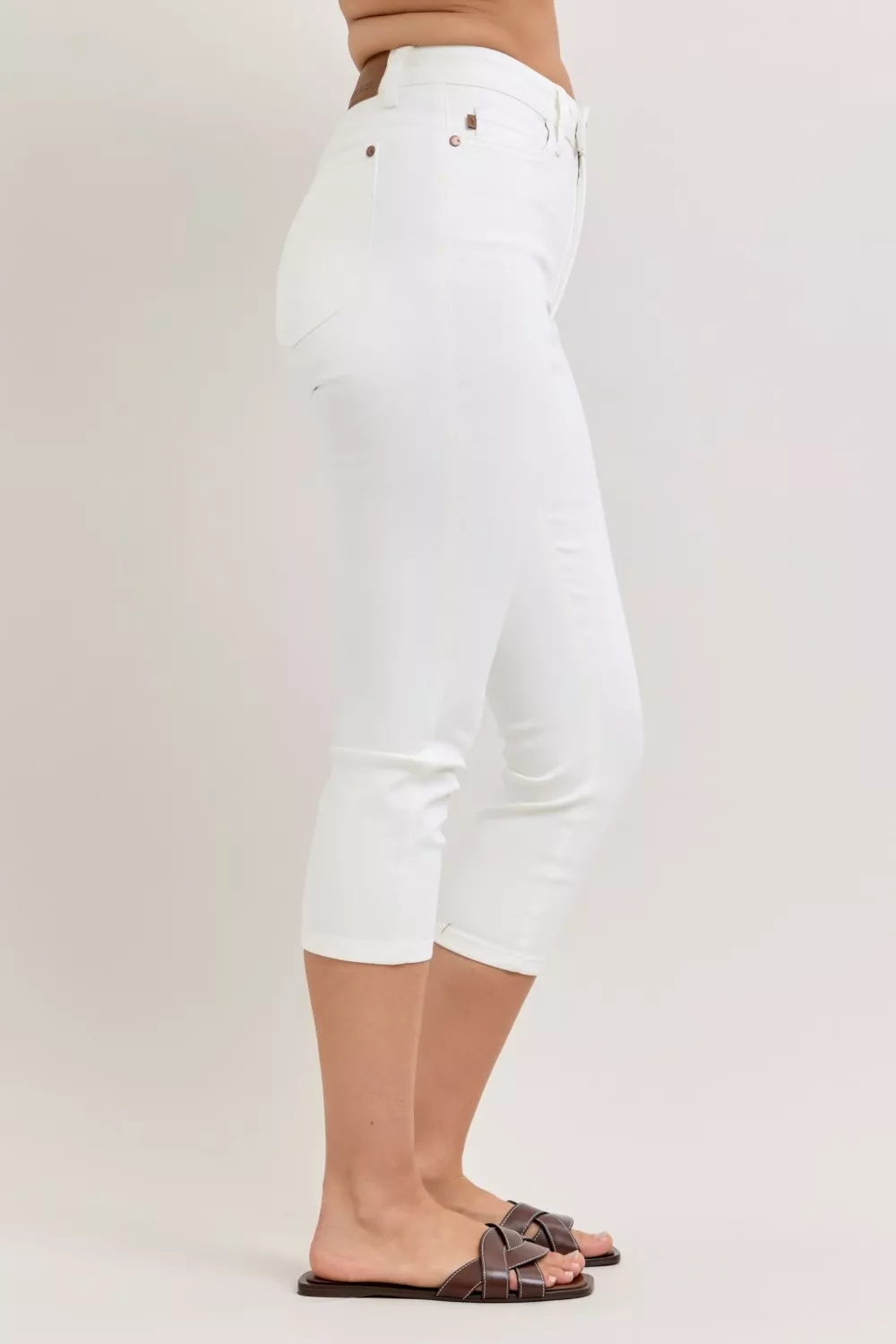 High Waist Extended Waistband Capri Pants with Spade Pockets, image 6