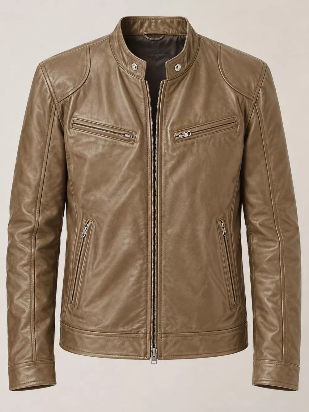 Men's Full Size Faux Leather Zip Up Jacket Plus Size, image 4