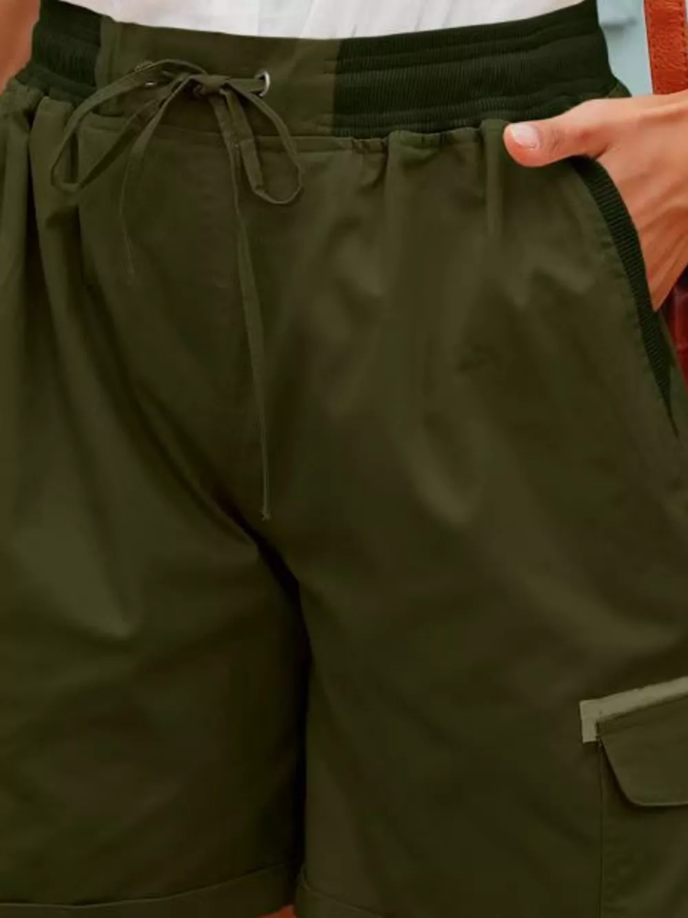 Full Size Drawstring Cargo Shorts Plus Size, image 48
