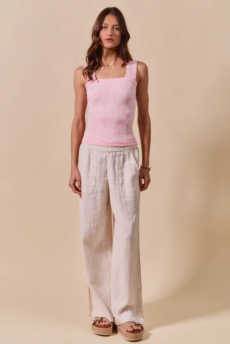 Two Tone Floral Seamless Tank Top, image 10