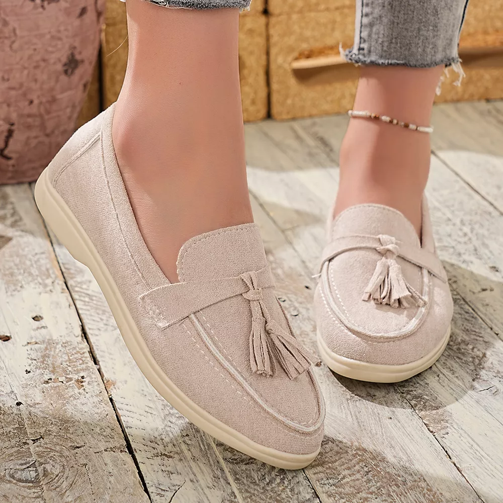 Tassel Round Toe Slip-Ons, image 7