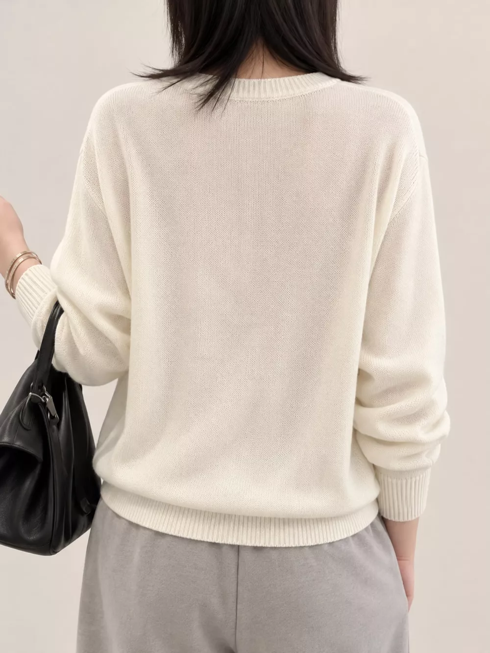 Button Detail Dropped Shoulder Sweater, image 3