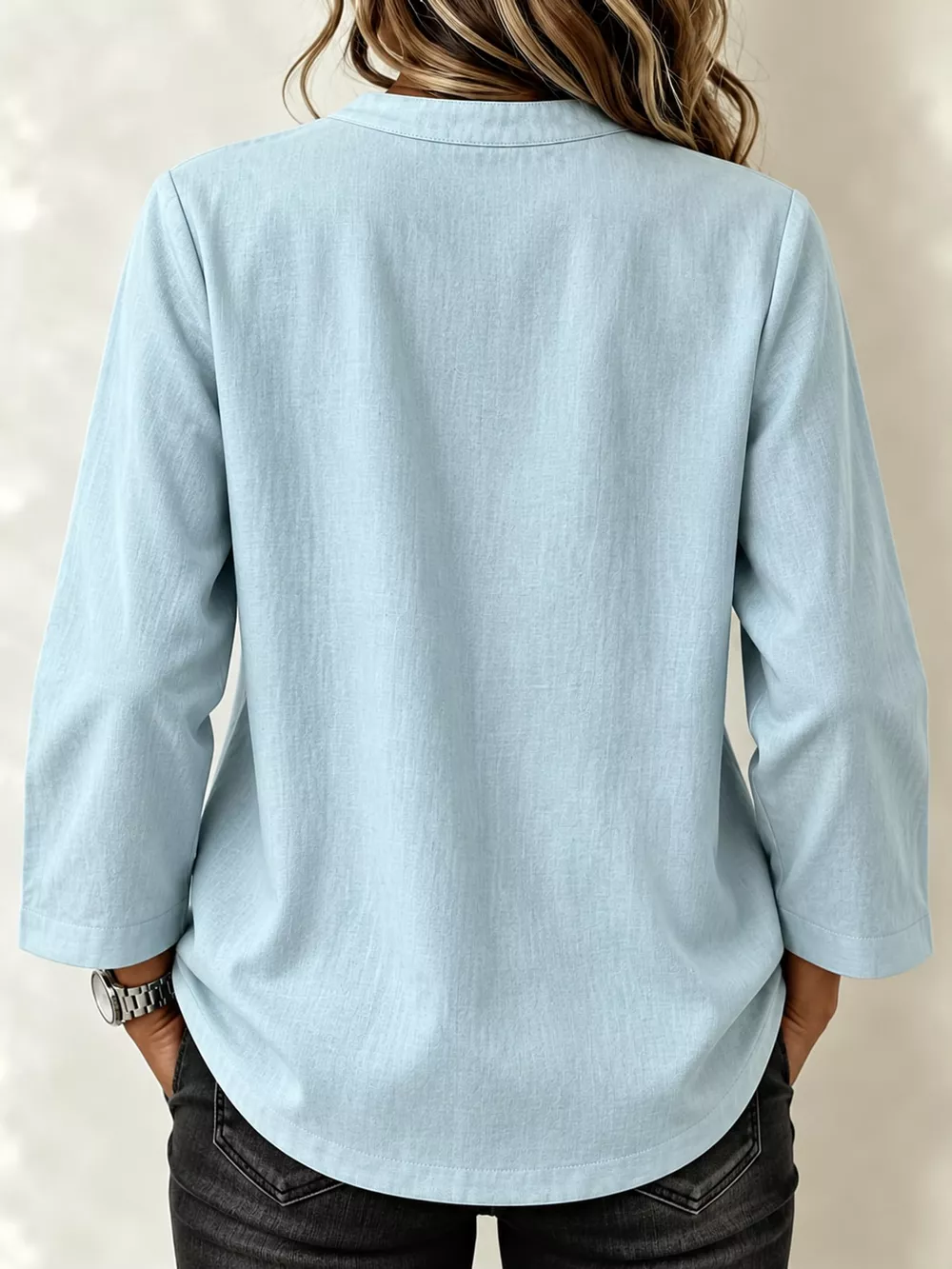 Chinese Style Mandarin Collar Blouse, image 3