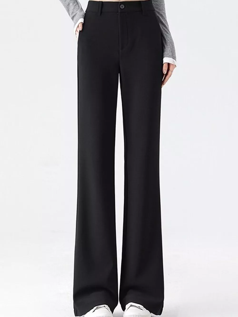 Full Size High-Waisted Slim-Fit Straight-Leg Pants Plus Size, image 3