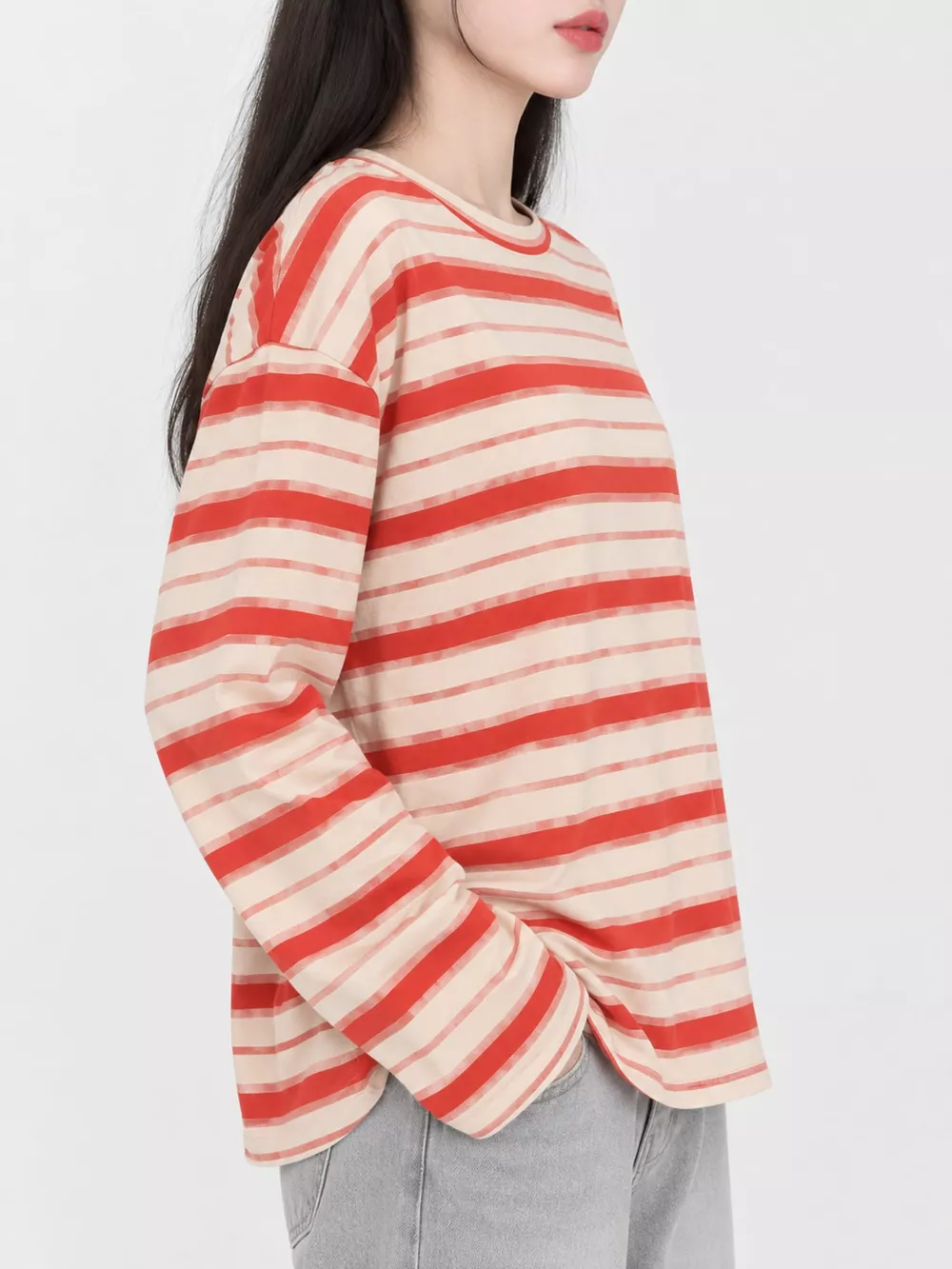 Oversized Striped Crew Neck T-Shirt, image 15