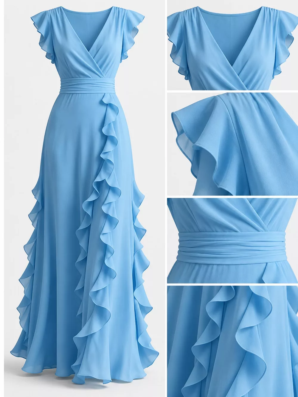 Ruffled Surplice Sleeveless Maxi Dress, image 15