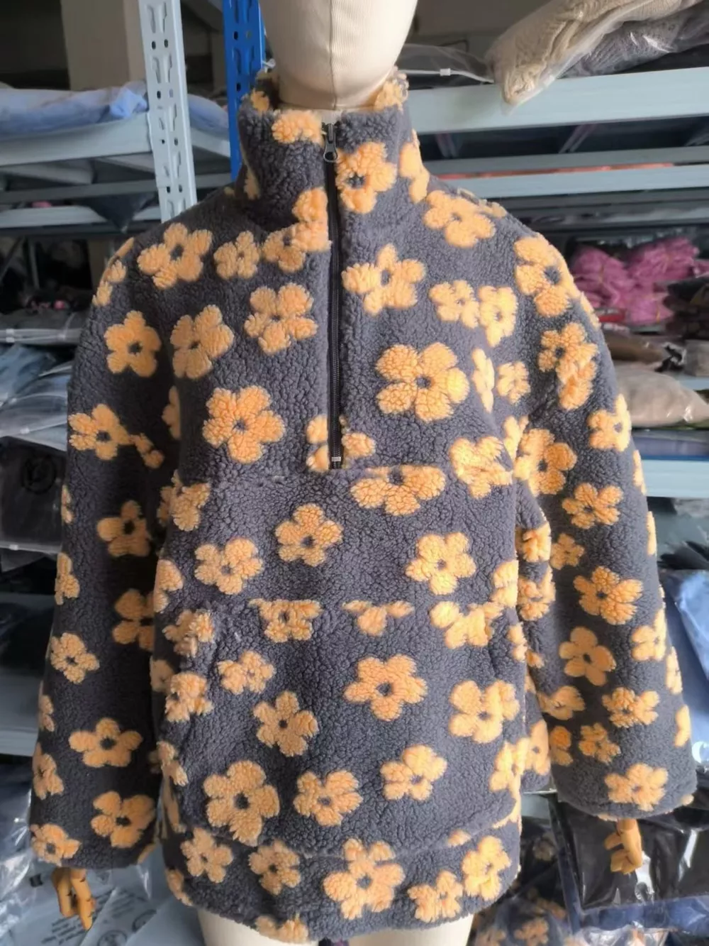 Quarter-Zip Sherpa Sweatshirt, image 3