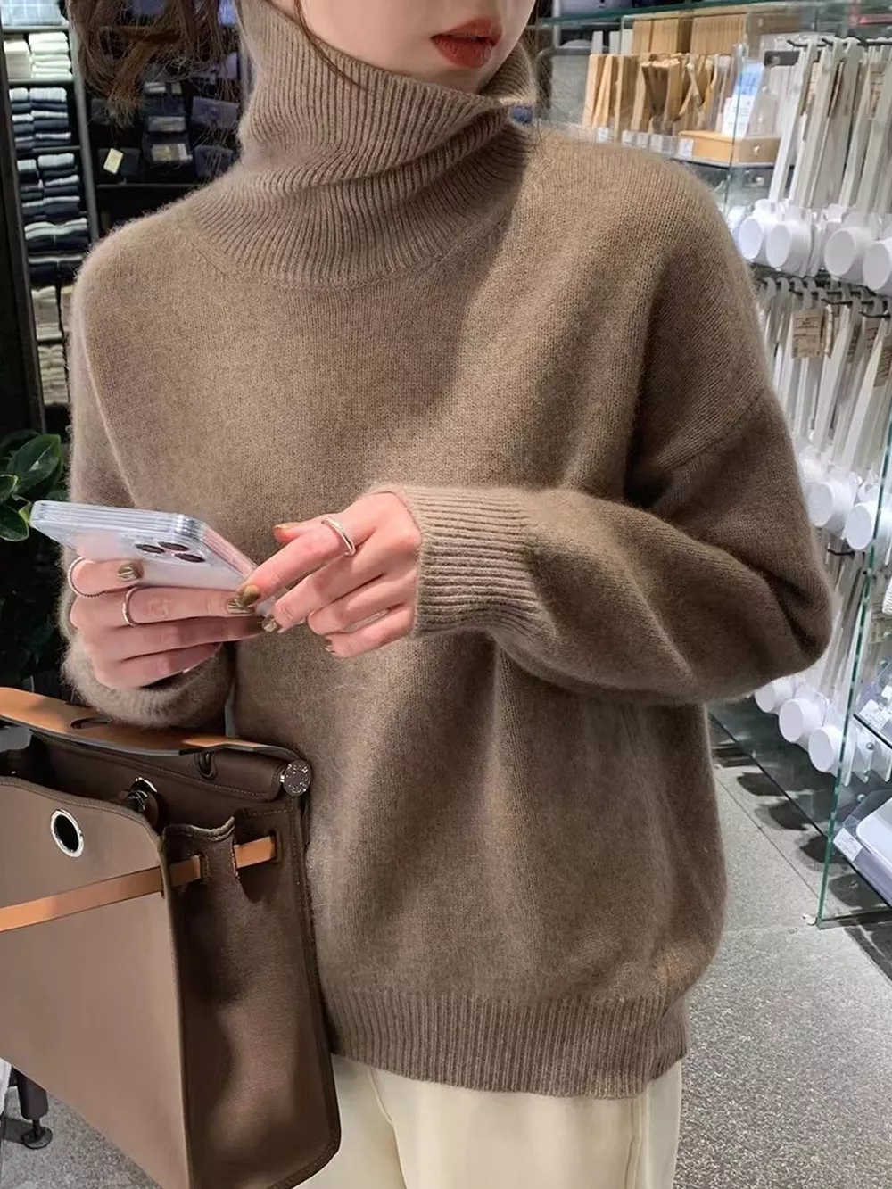Turtleneck Dropped Shoulder Sweater, image 13