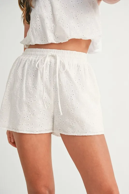 Eyelet Bubble Hem Sleeveless Top and Shorts Set, image 9