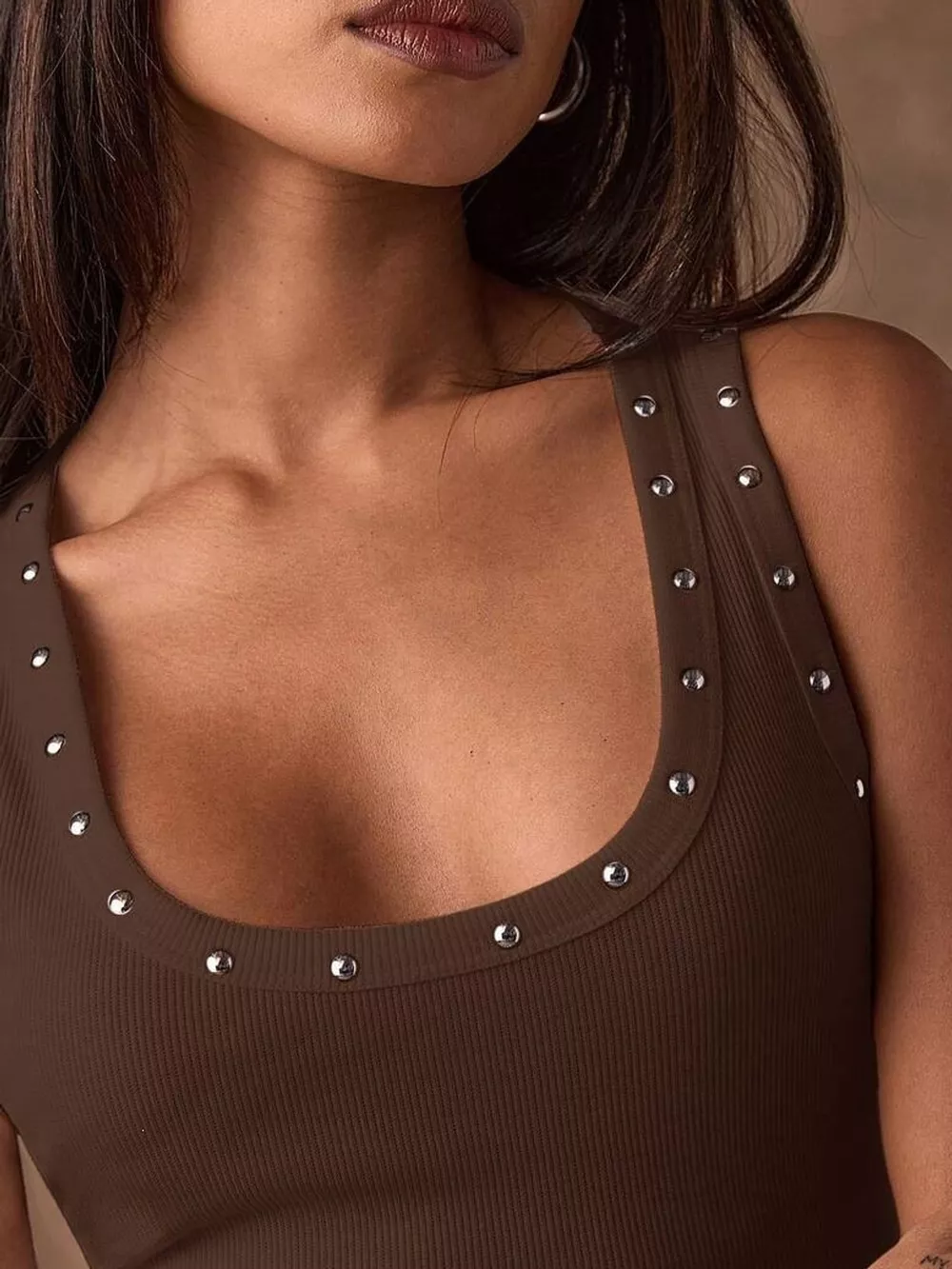 Studded Ribbed Knit Tank Top, image 12