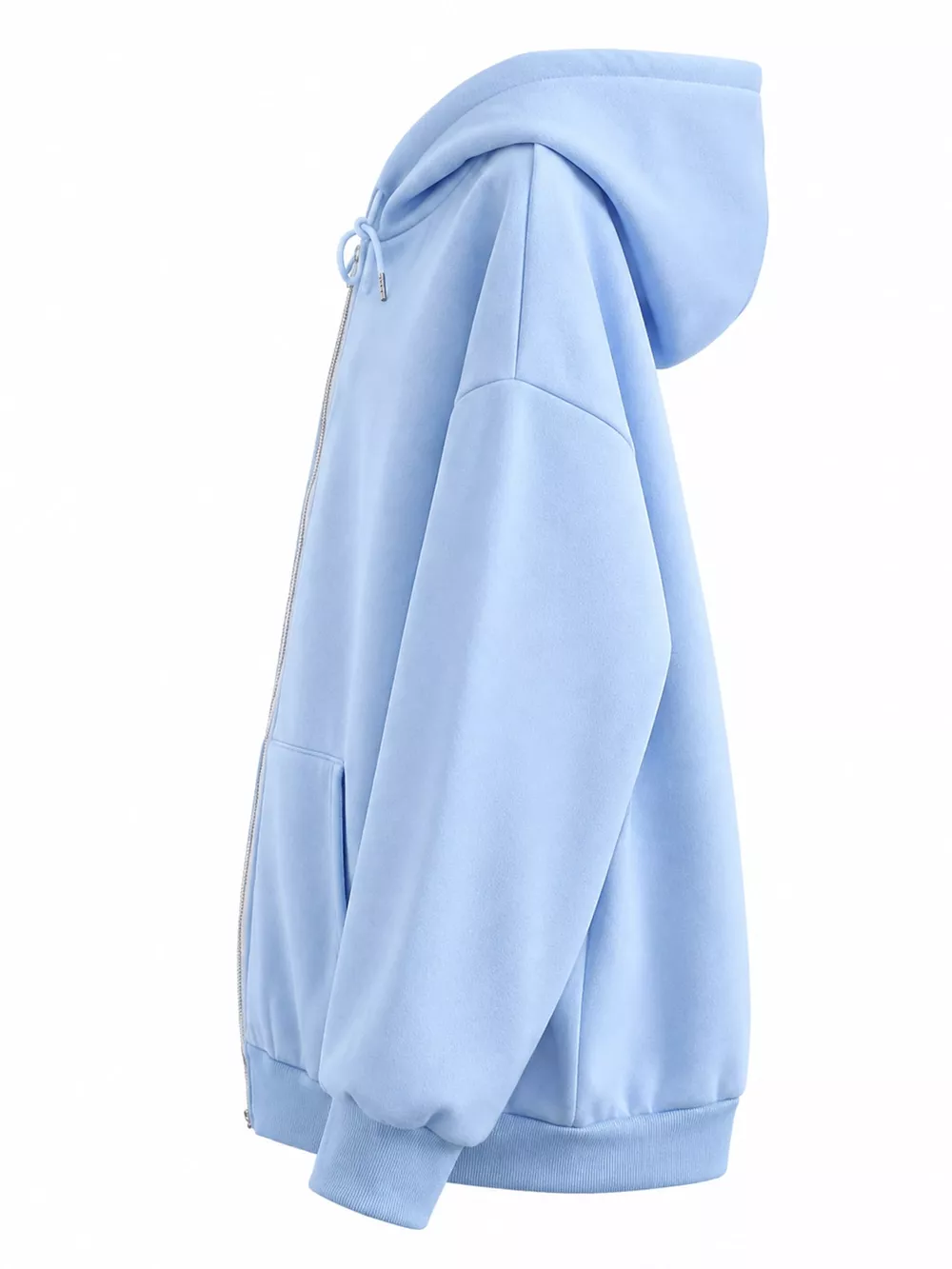 Full Size Oversized Solid Zip-Up Hoodie with Drawstring Plus Size, image 52