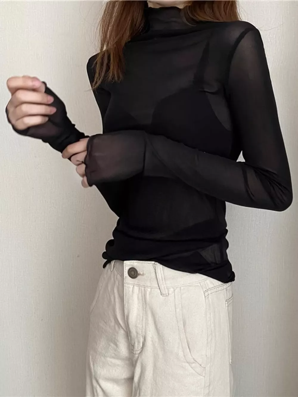 Turtleneck Long Sleeve Slim Fit T-Shirt, image 16