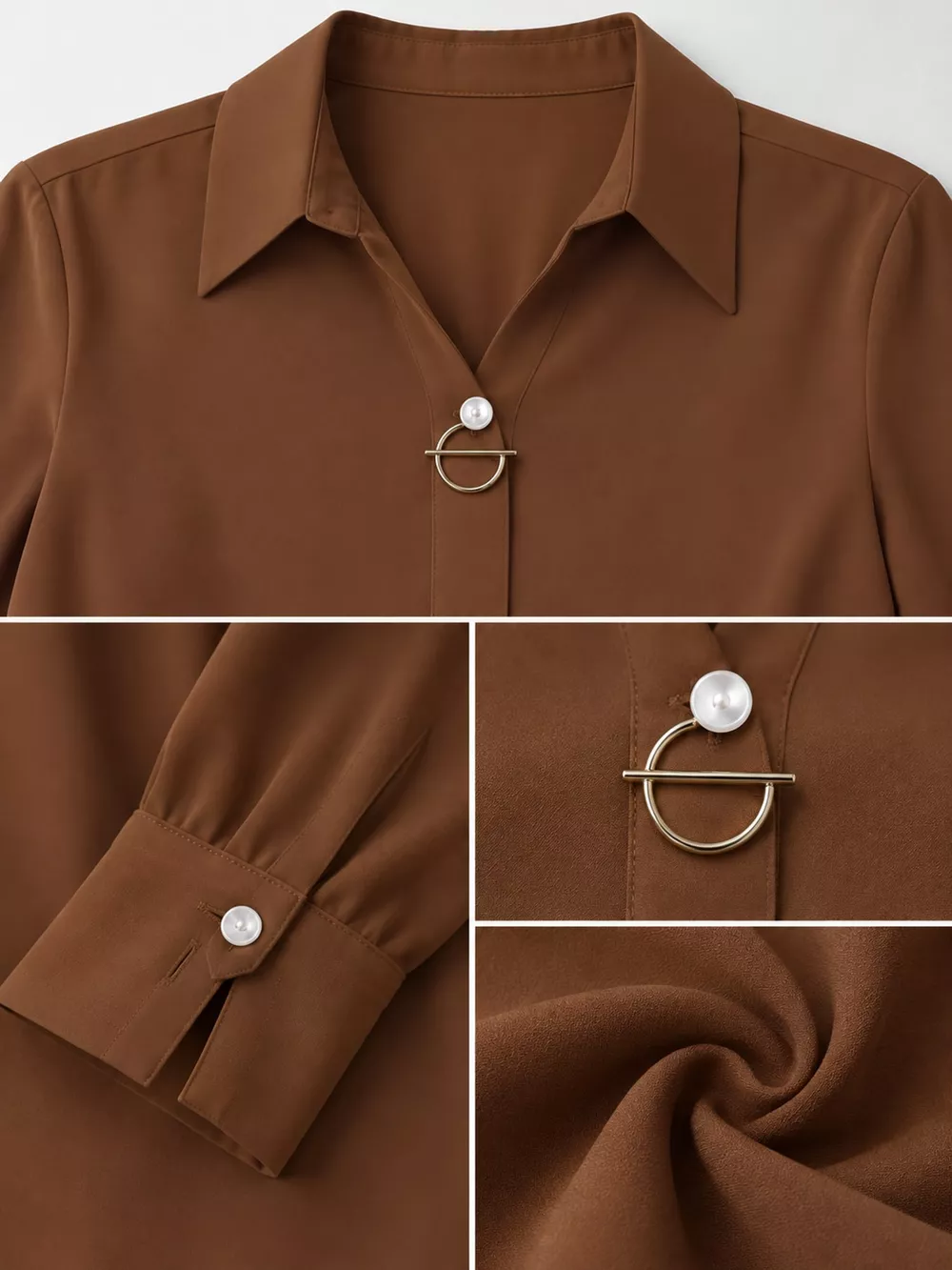 Long Sleeve Satin Blouse, image 53