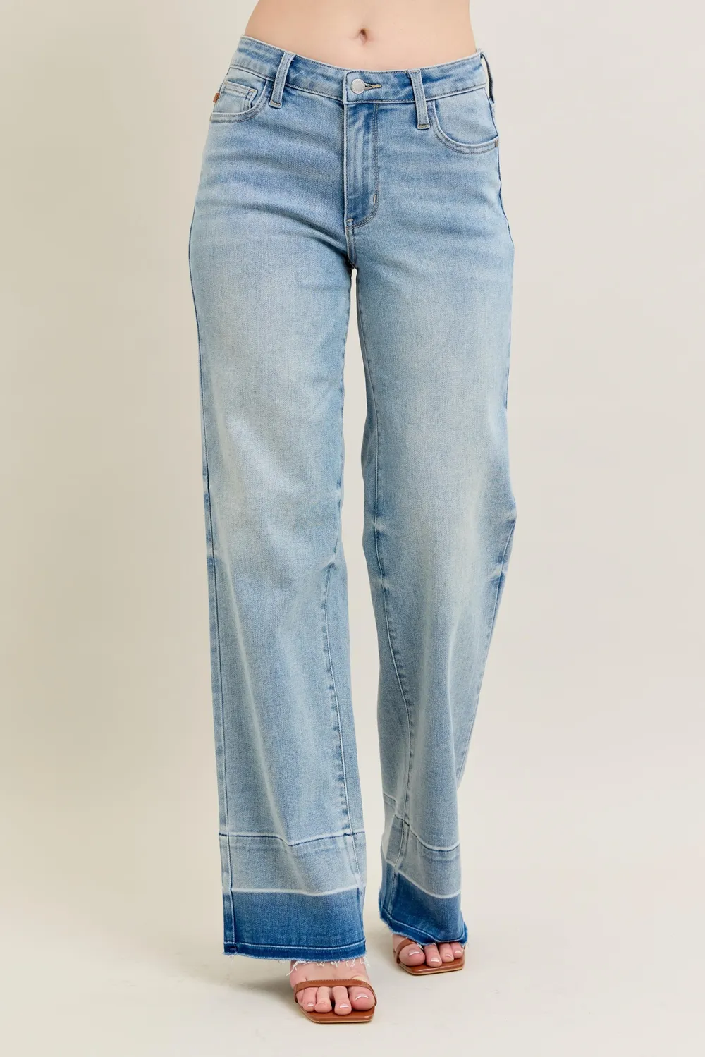 Full Size Mr Release Hem Wide Leg Jeans Plus Size, image 12