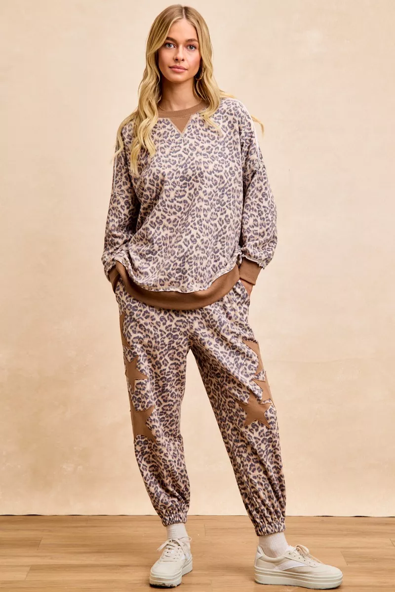 Leopard Printed French Terry Sweatshirt, image 15