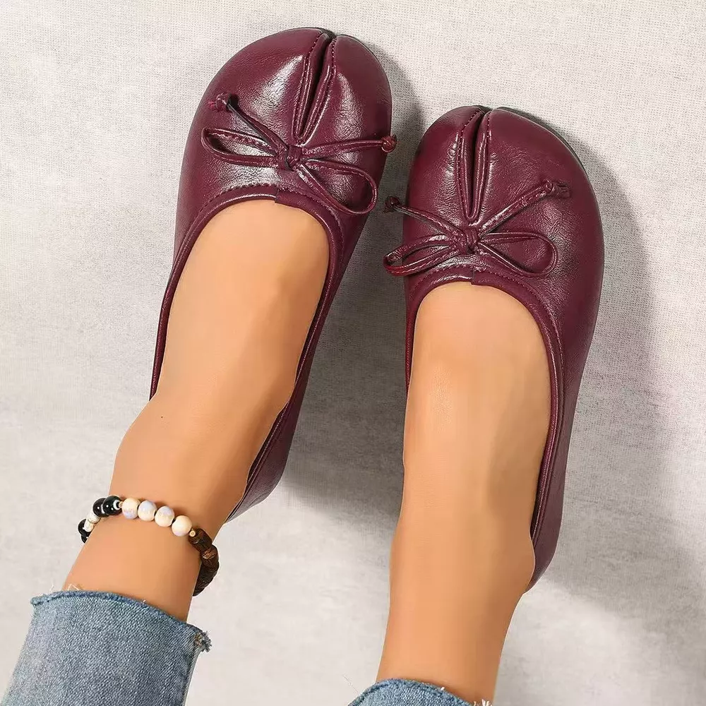 Bow Decor Split Toe Slip-Ons, image 11