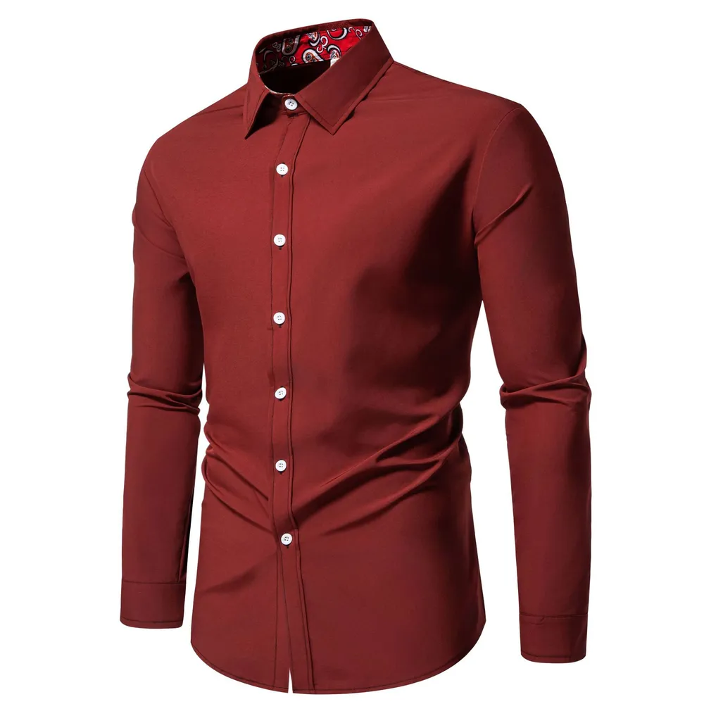 Men's Casual Button-Down Shirt with Cuff Detail, image 3
