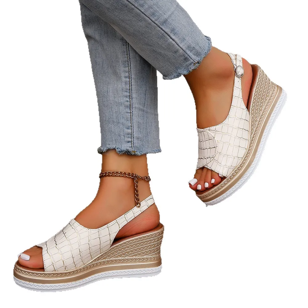Open Toe Wedge Slingback Sandals, image 3