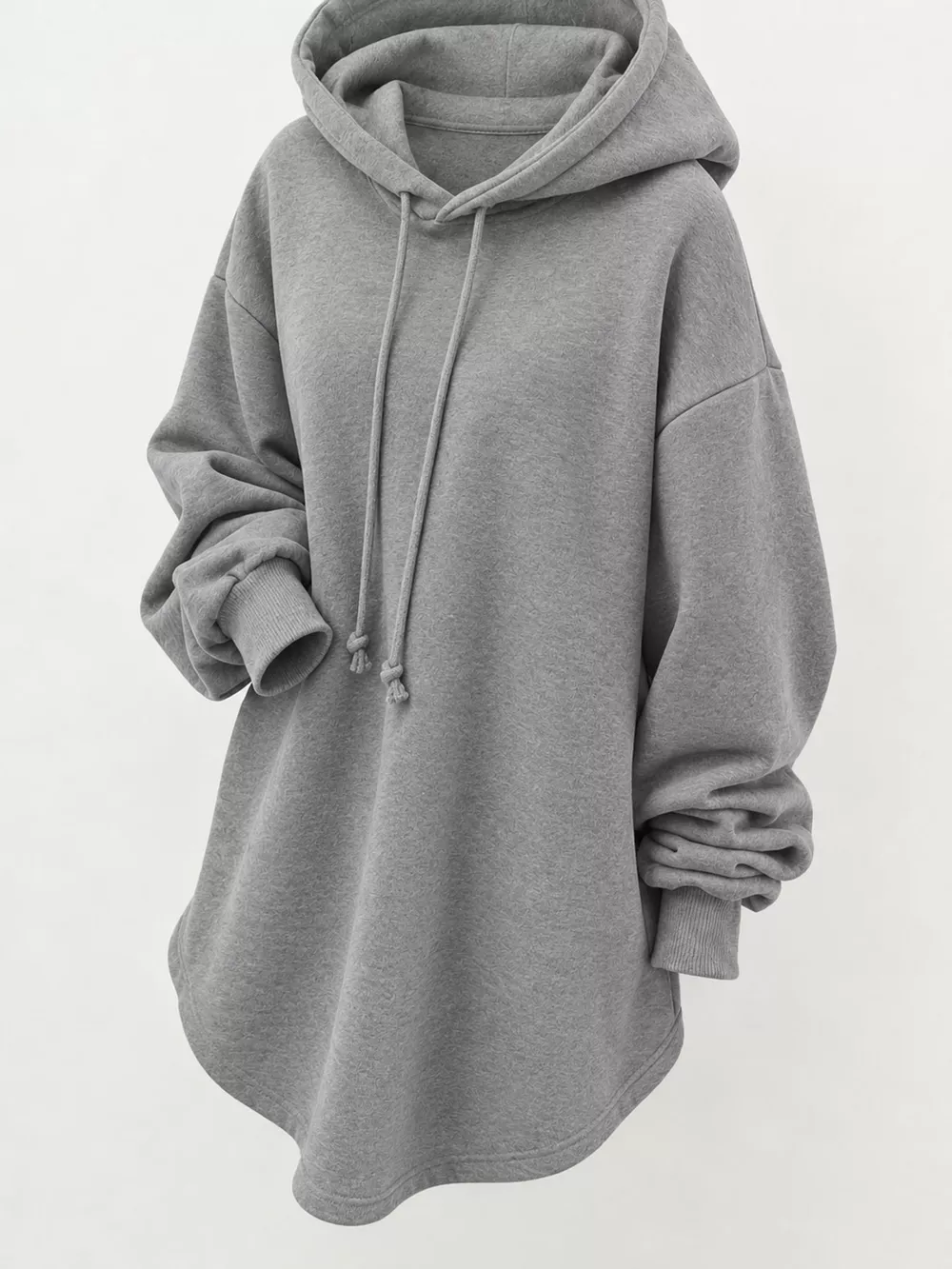 Full Size Drawstring Dropped Shoulder Hoodie Plus Size, image 9