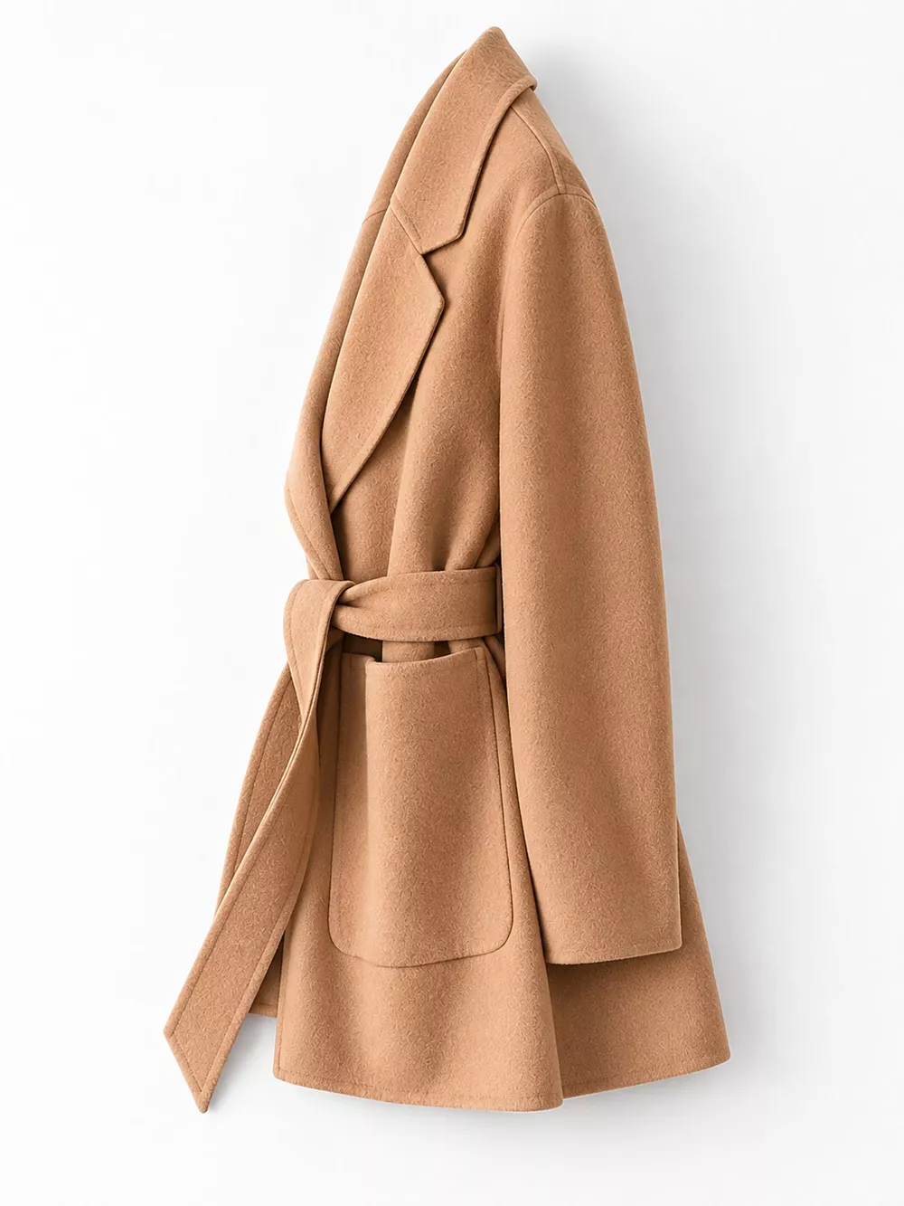 Double-Sided Wool Coat with Belted, image 19