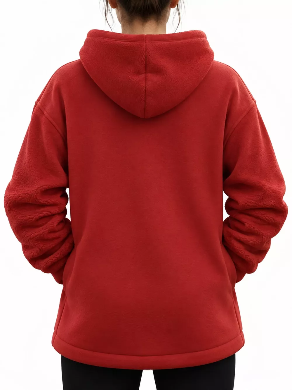 Full Size Fleece Pet-Carrying Hoodie with Cat Pouch Plus Size, image 2