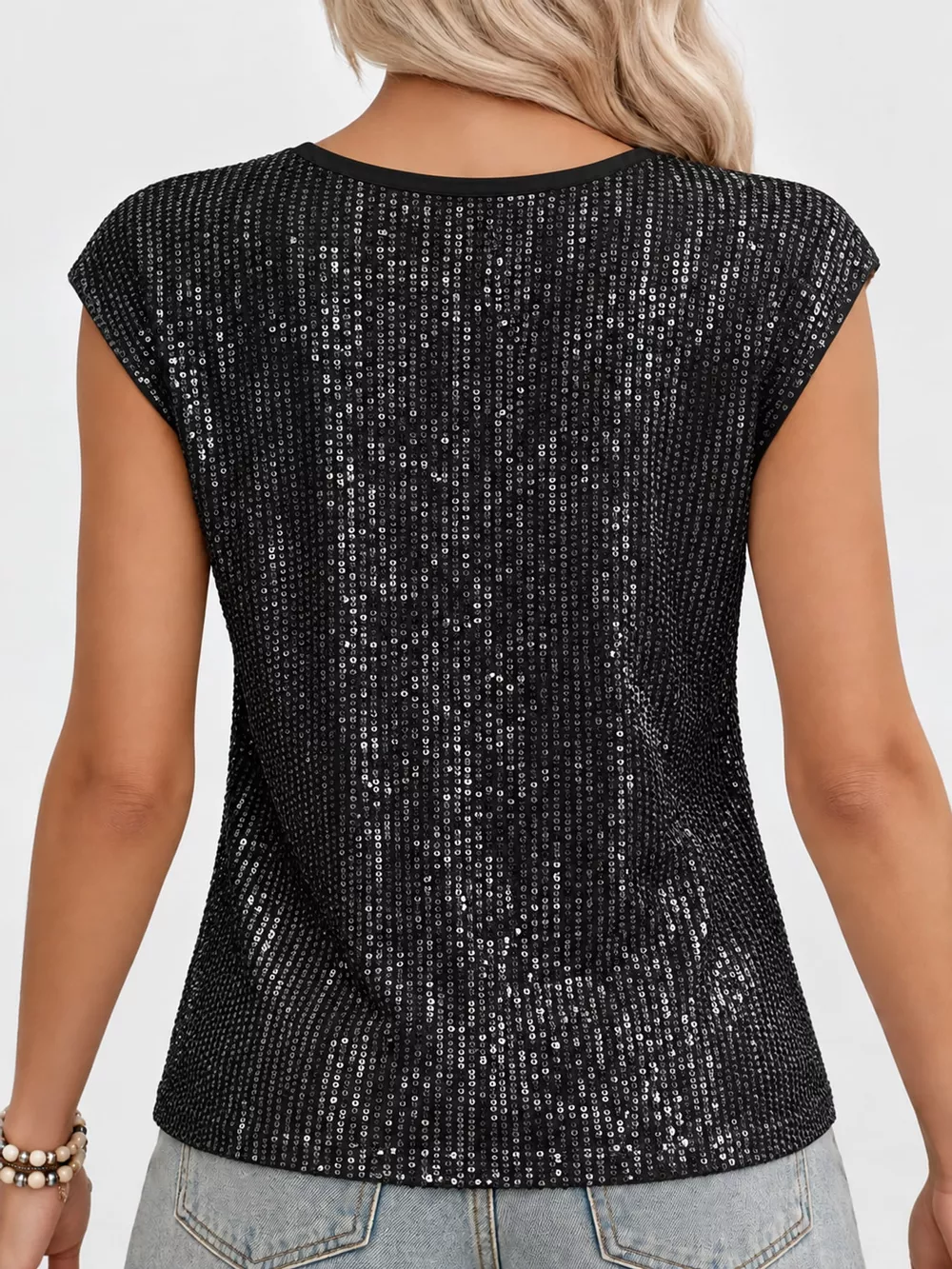 Sequin Round Neck Tank, image 6