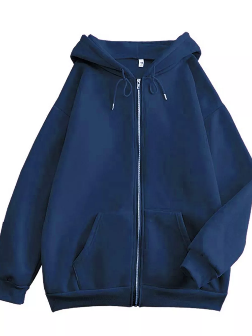 Full Size Oversized Solid Zip-Up Hoodie with Drawstring Plus Size, image 59