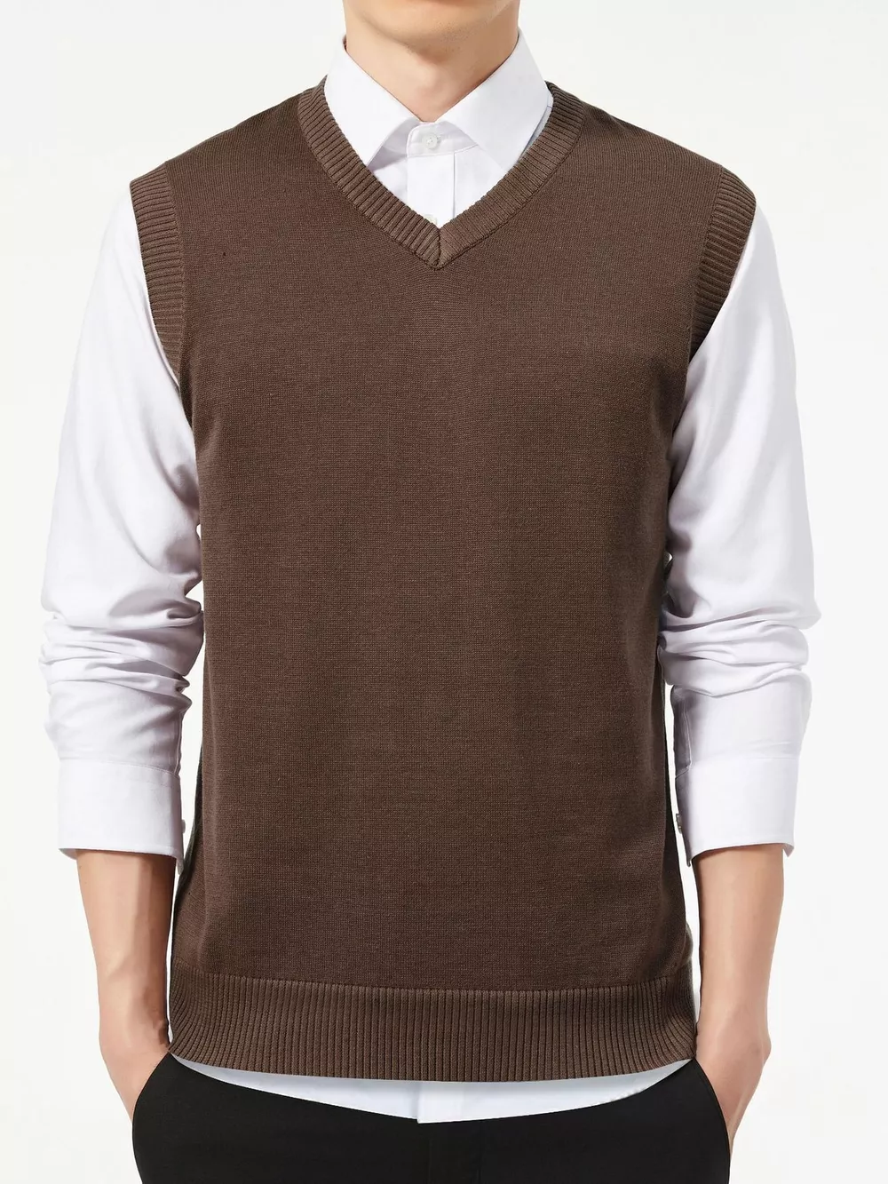 Men's Plus Size V-Neck Sweater Vest, image 21