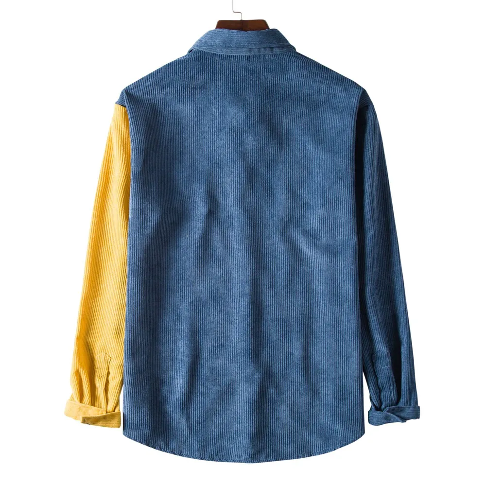 Men's Plus Size Two Tone Long Sleeve Shirt, image 3