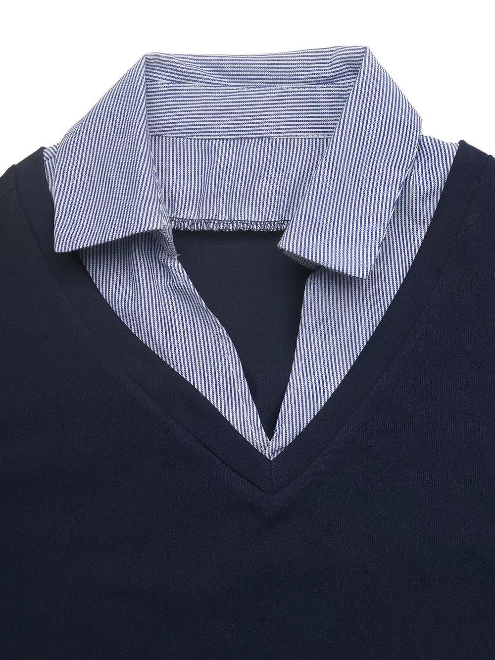 Contrast Collar Long Sleeve Top, image 6