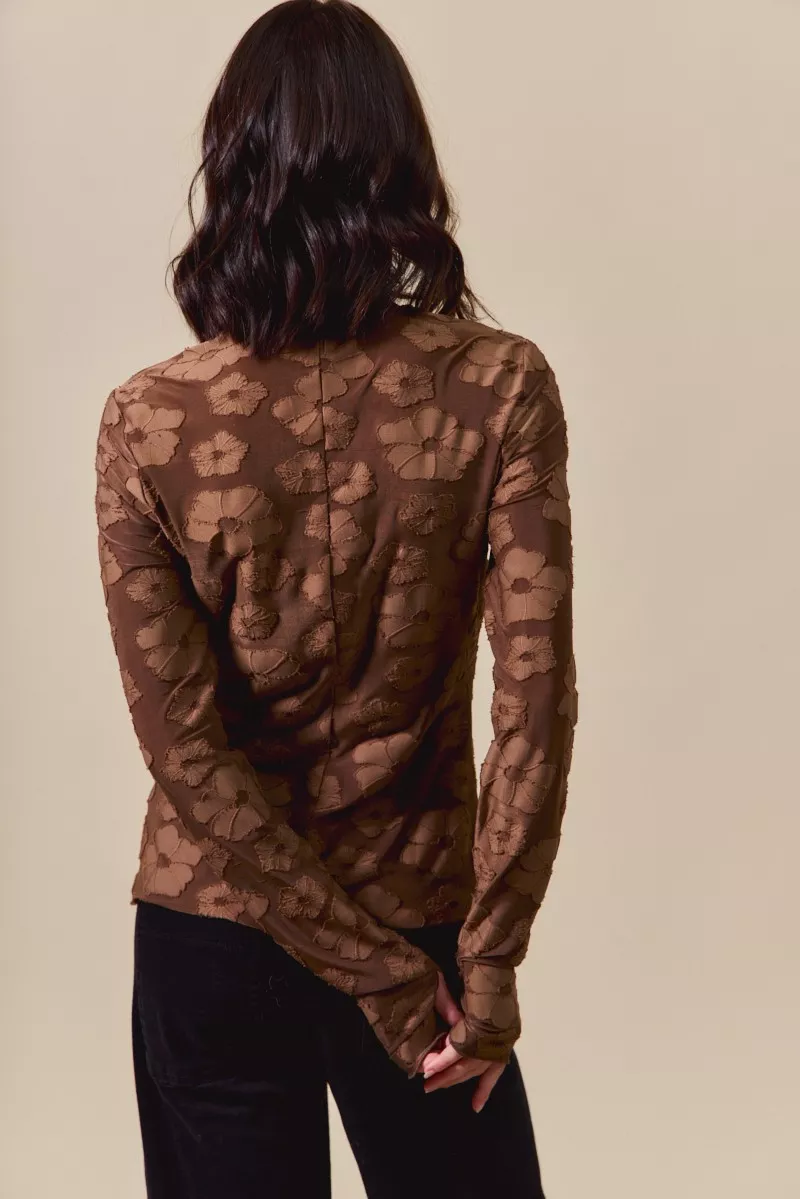 Stretched Jacquard Casual Tops with Thumb Opening, image 9