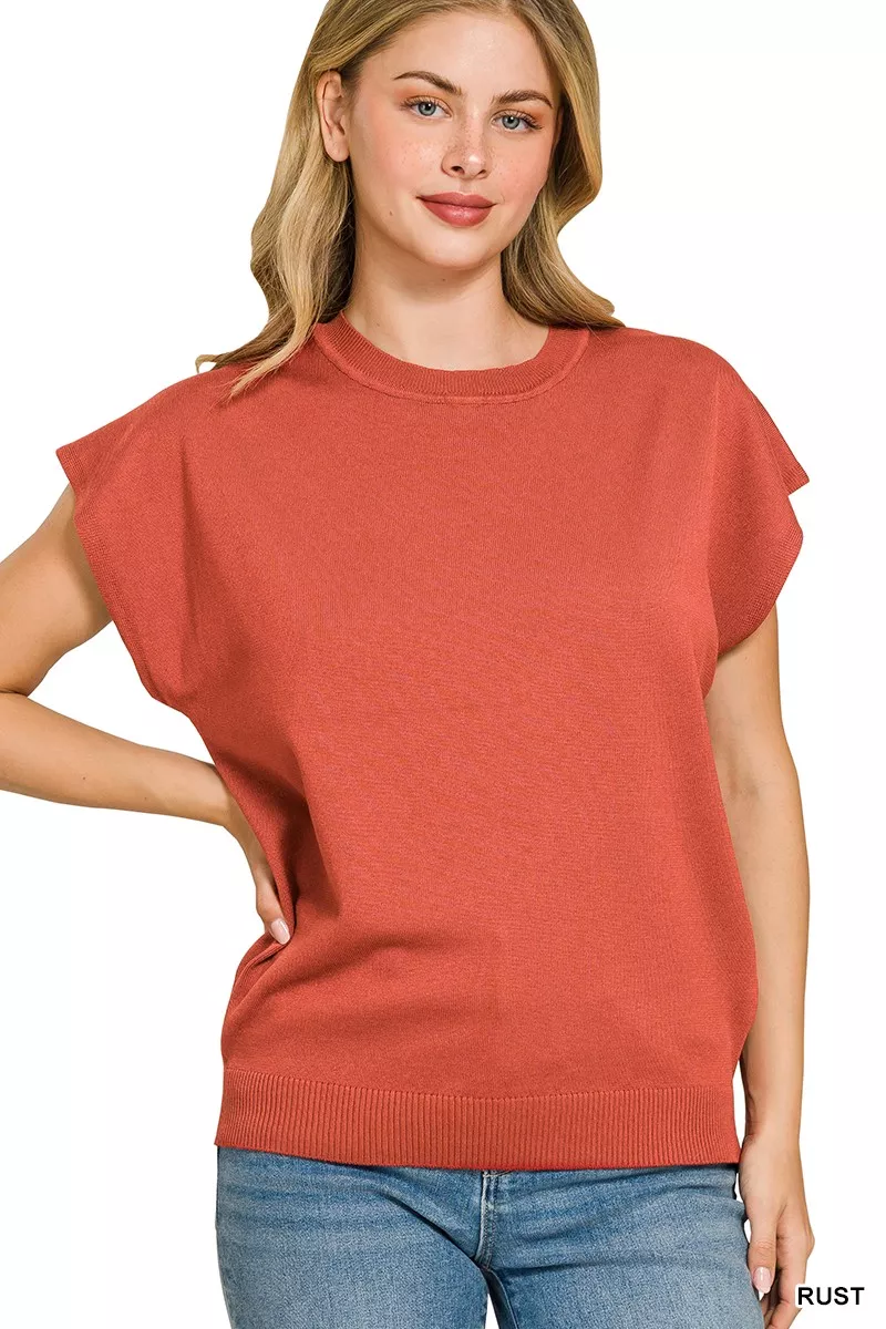 Viscose Round-neck Short Sleeve Sweater