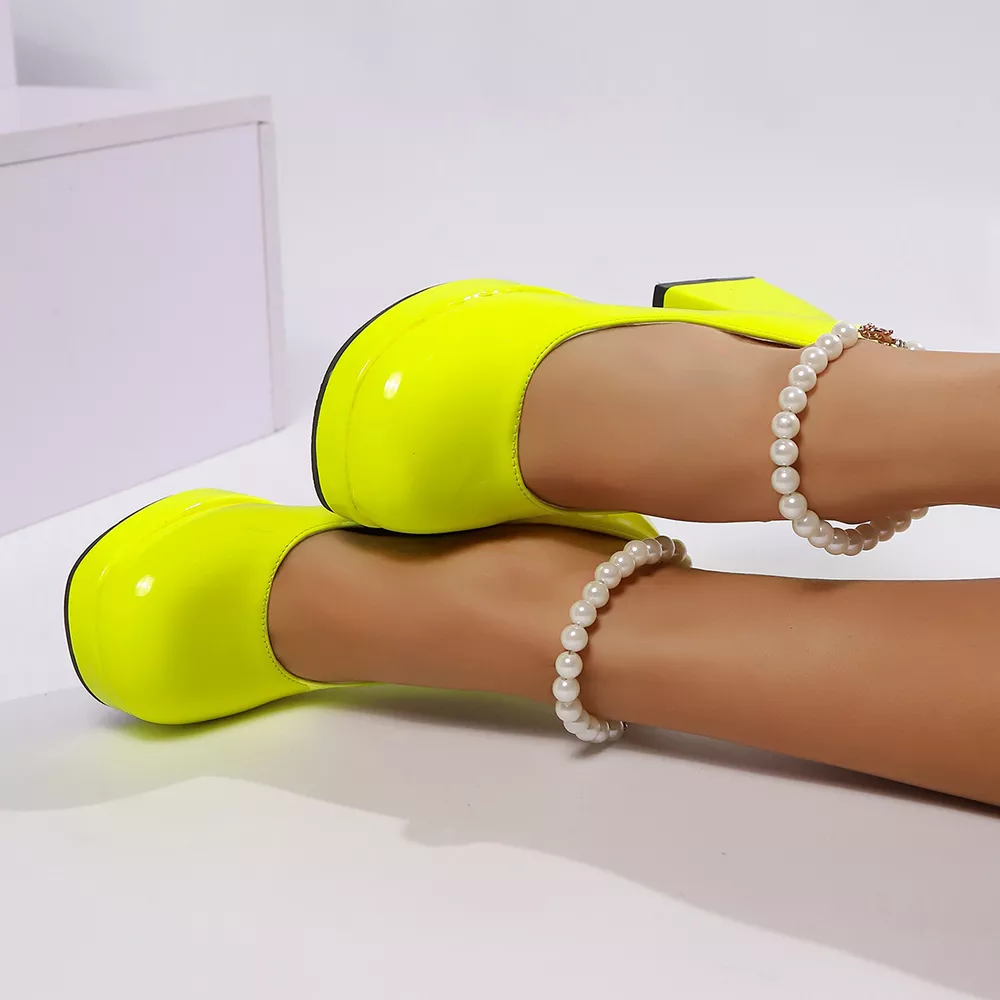 Round Toe Block Heels Pumps, image 14