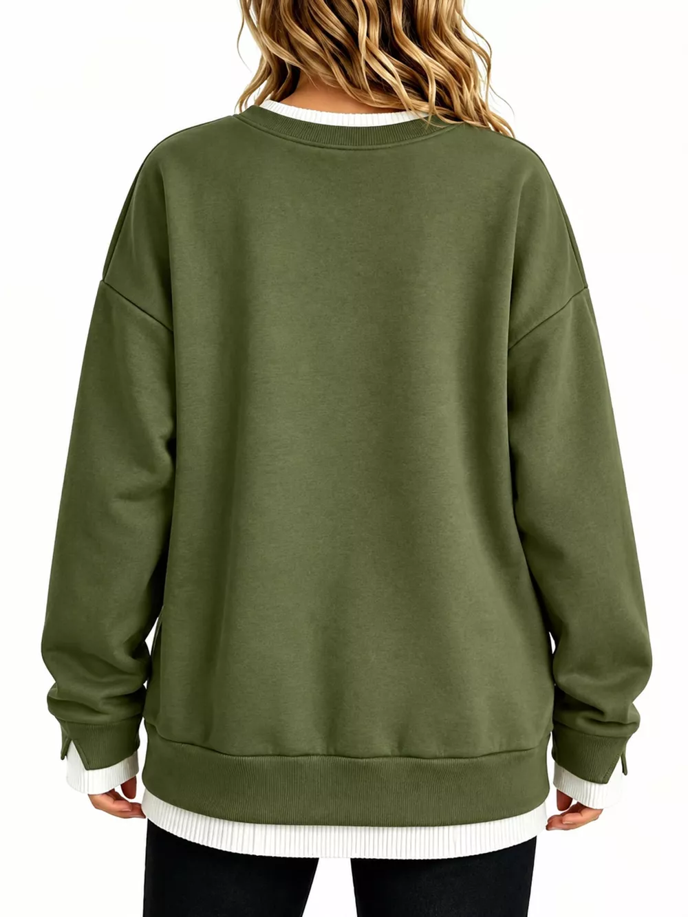 Full Size Layered Look Crew Neck Sweatshirt Plus Size, image 16