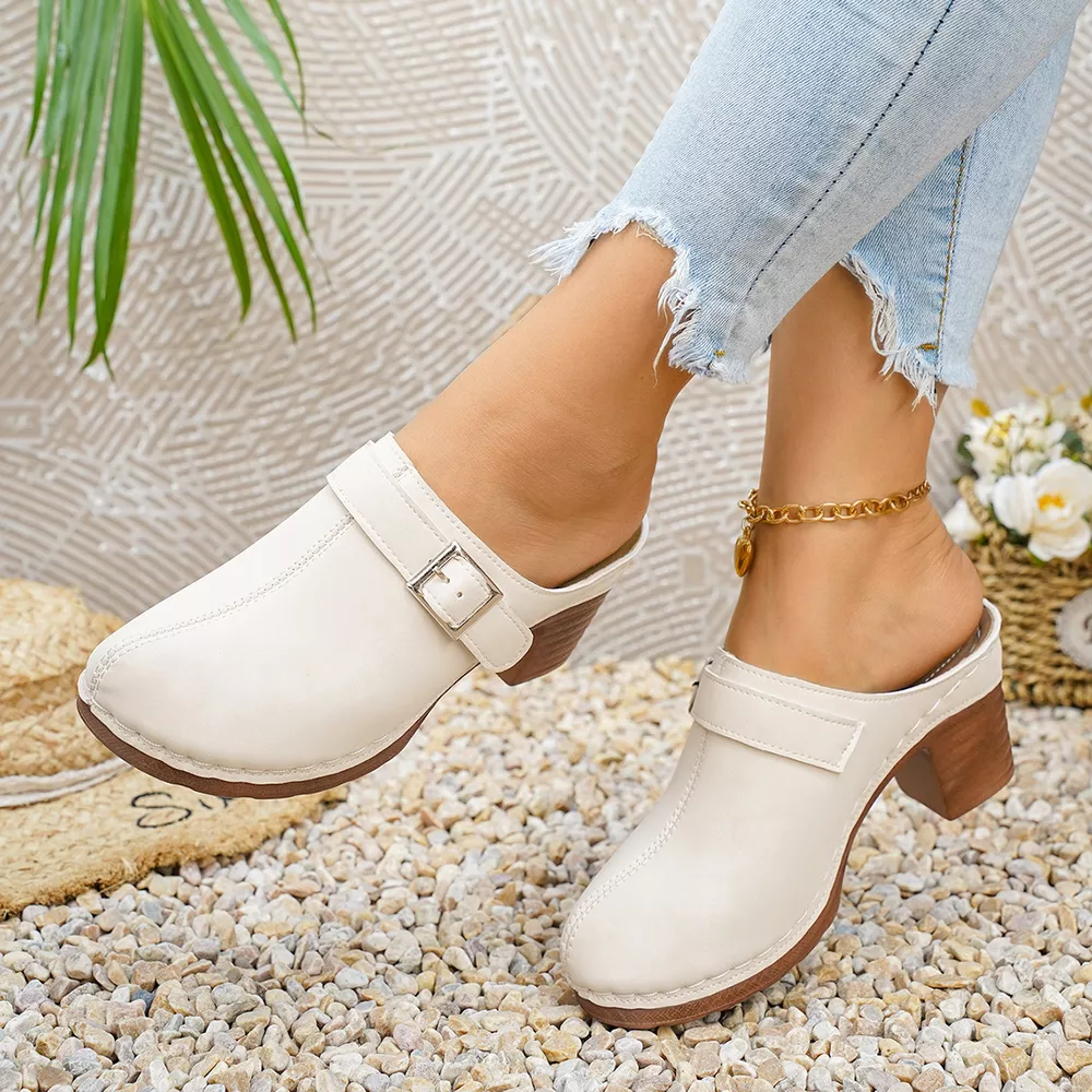 Round Toe Block Heels Sandals, image 8