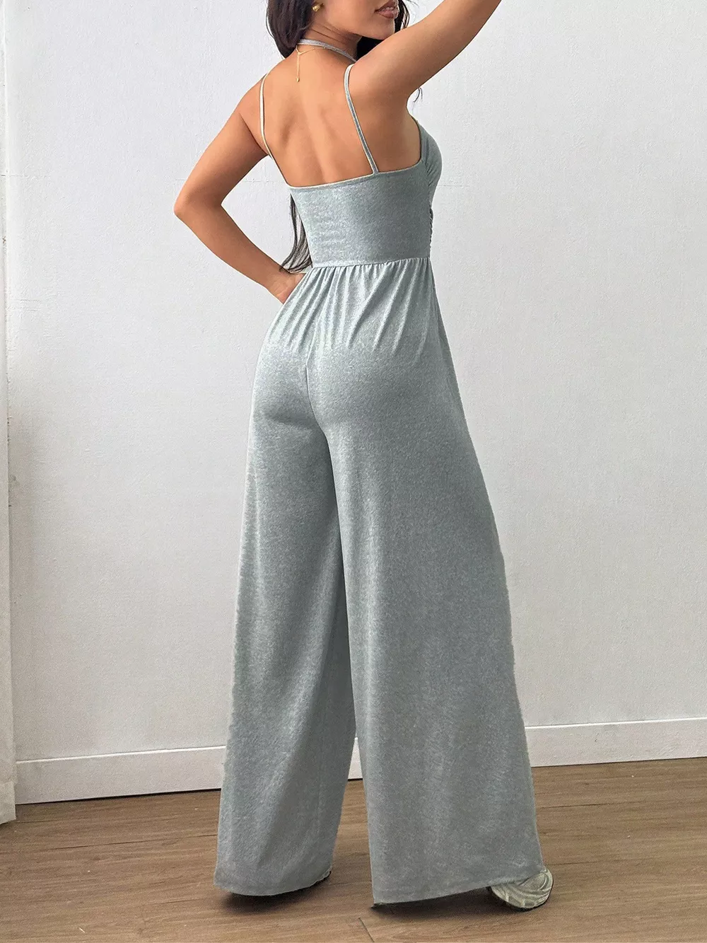 Spaghetti Strap Wide Leg Jumpsuit, image 13
