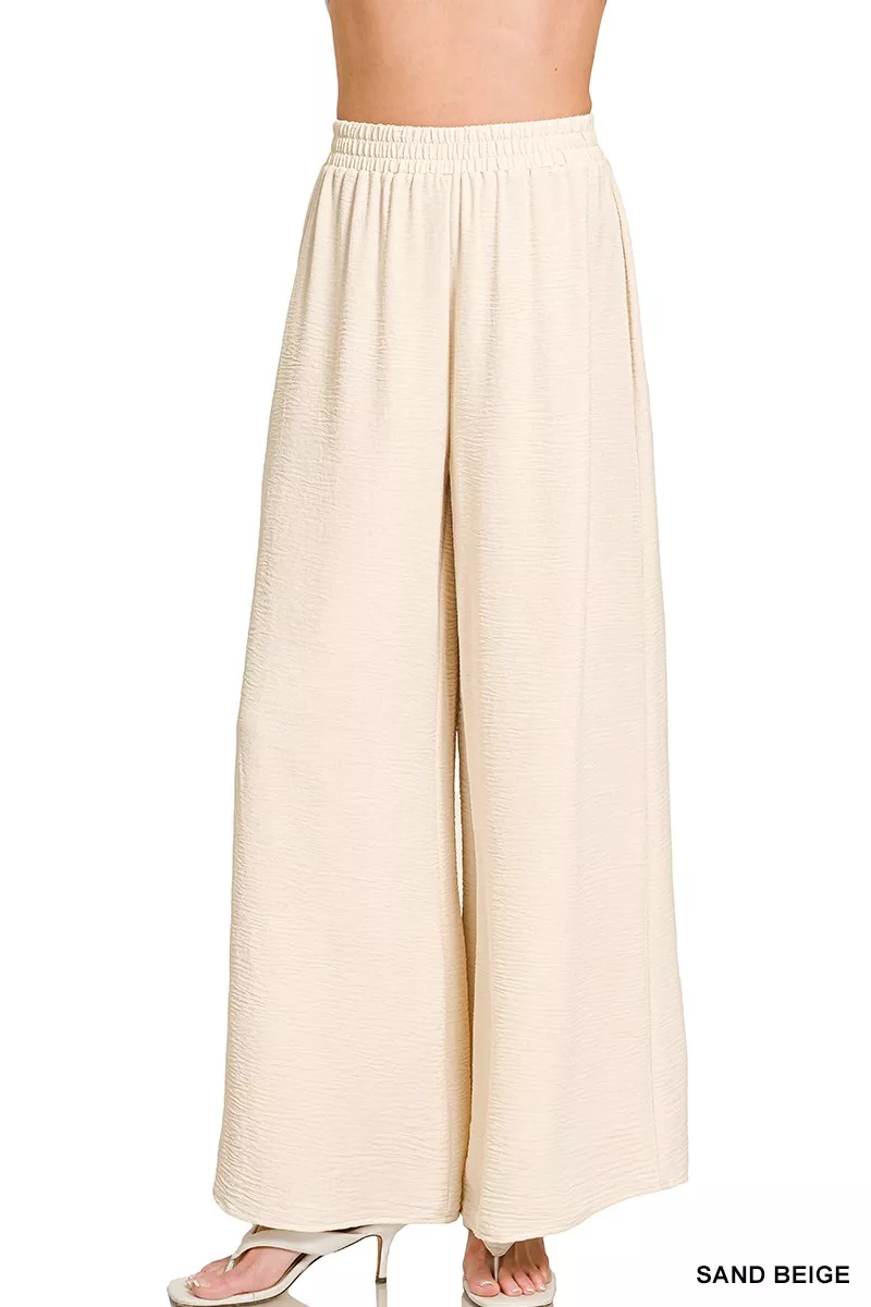 Woven Airflow Elastic Waistband Pants