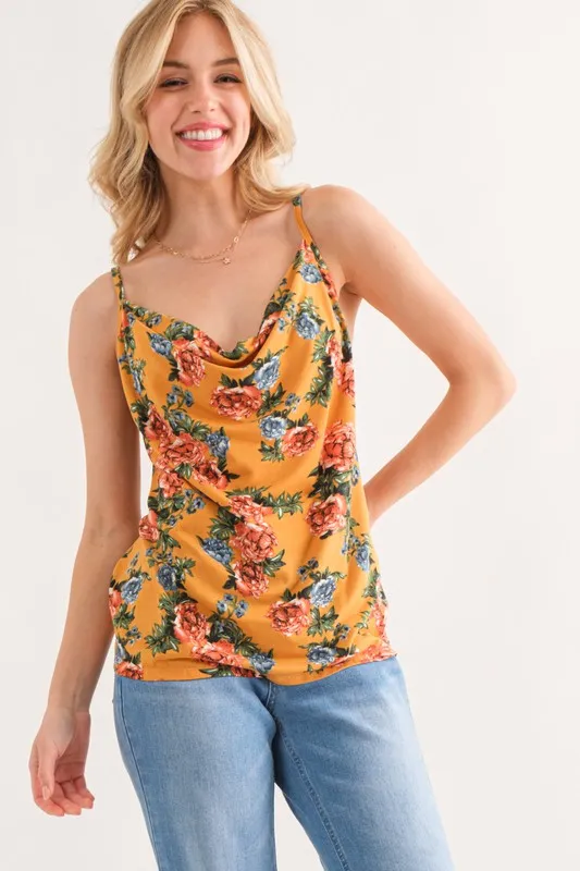 Floral Printed Casual Tank Top, image 2