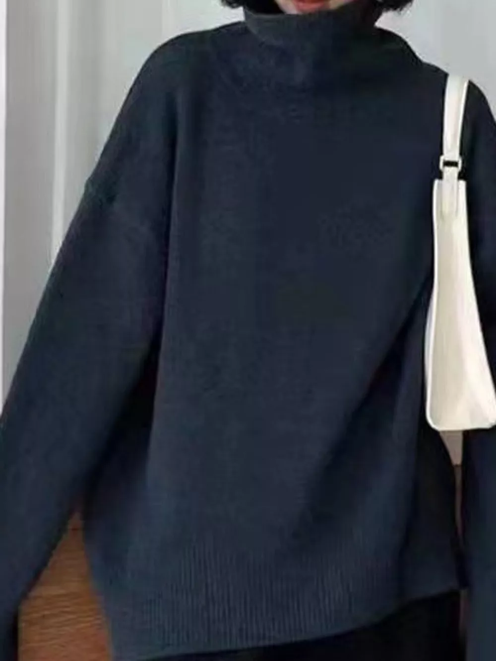Turtleneck Dropped Shoulder Sweater, image 40