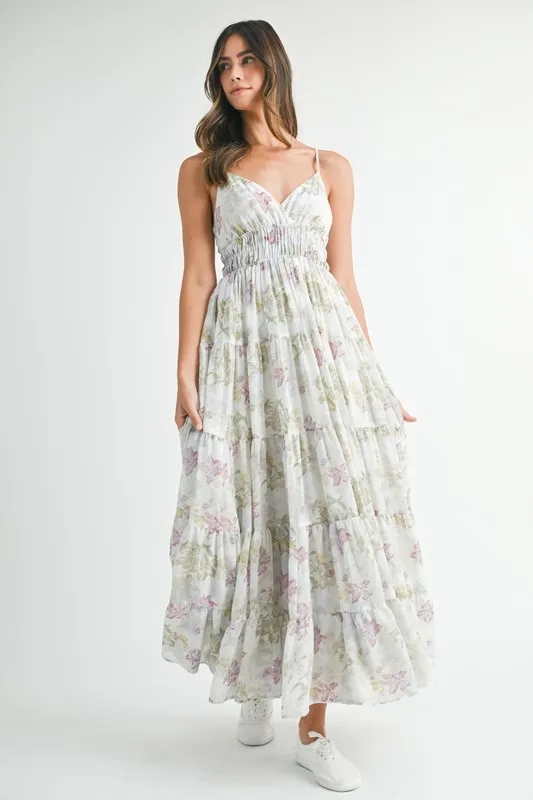 Floral Print Tiered Cami Maxi Dress, image 2