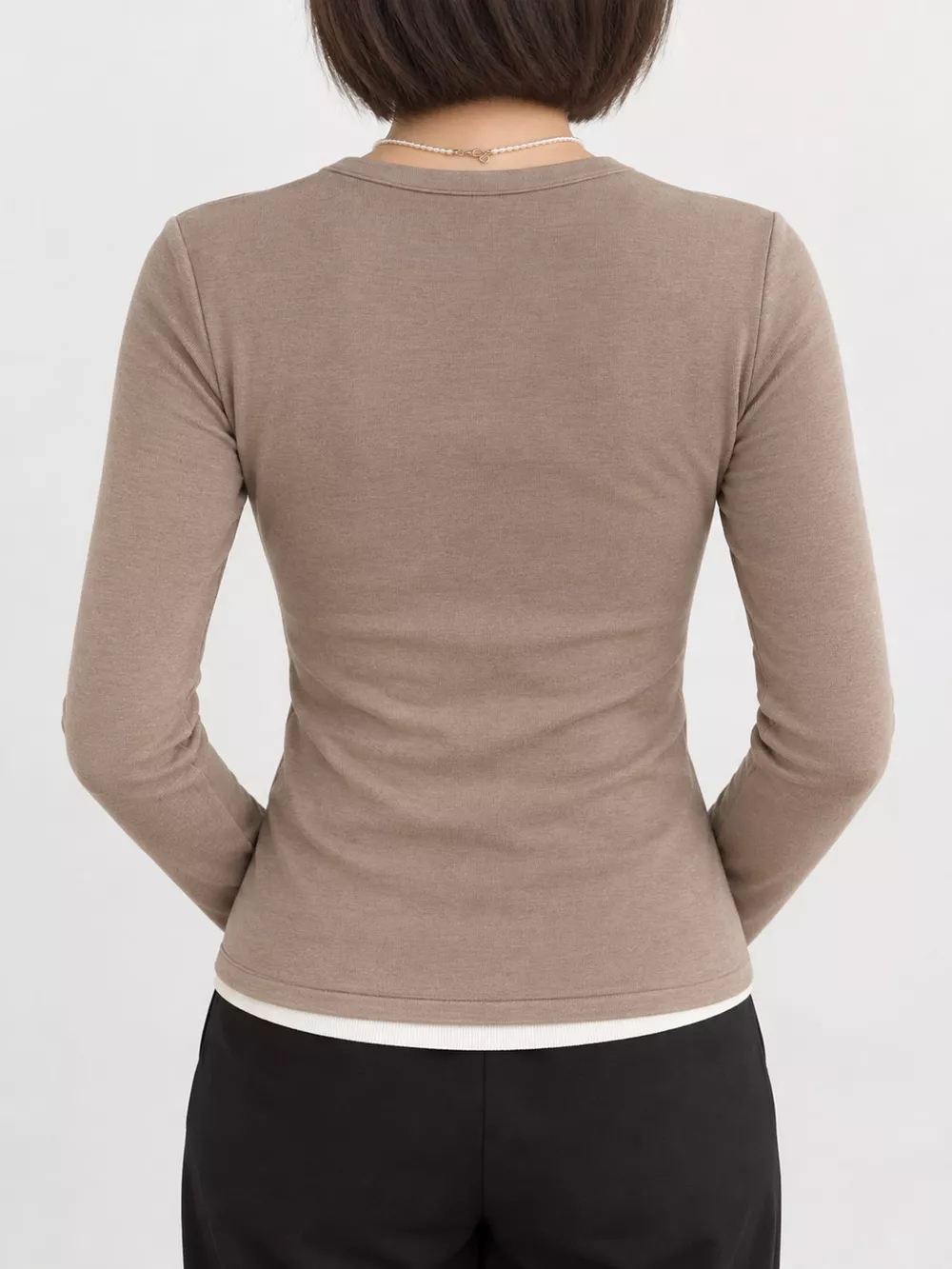 Slim-Fit Button-Down Long Sleeve Knit Top, image 11