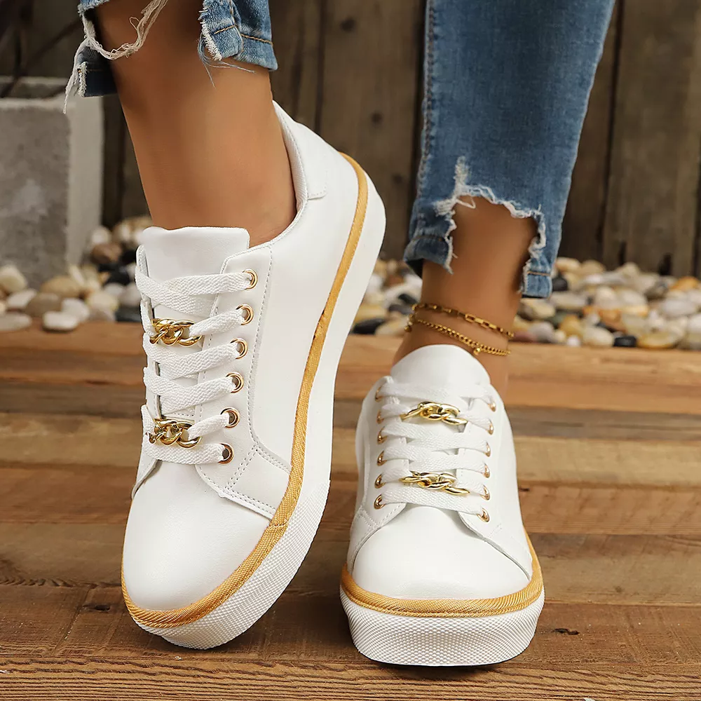 Round Toe Platform Sneakers, image 7