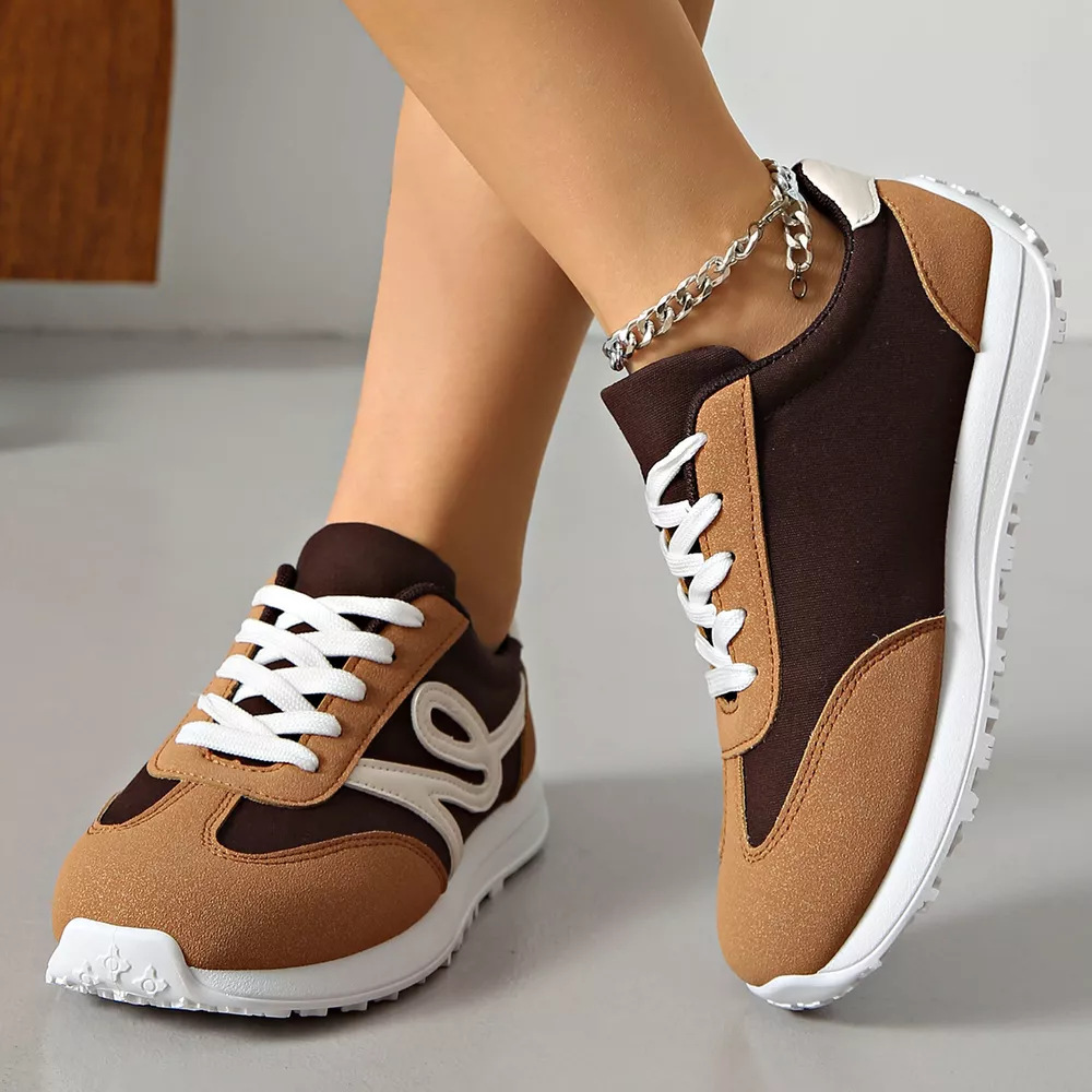 Casual Lace-Up Contrast Sneakers, image 2