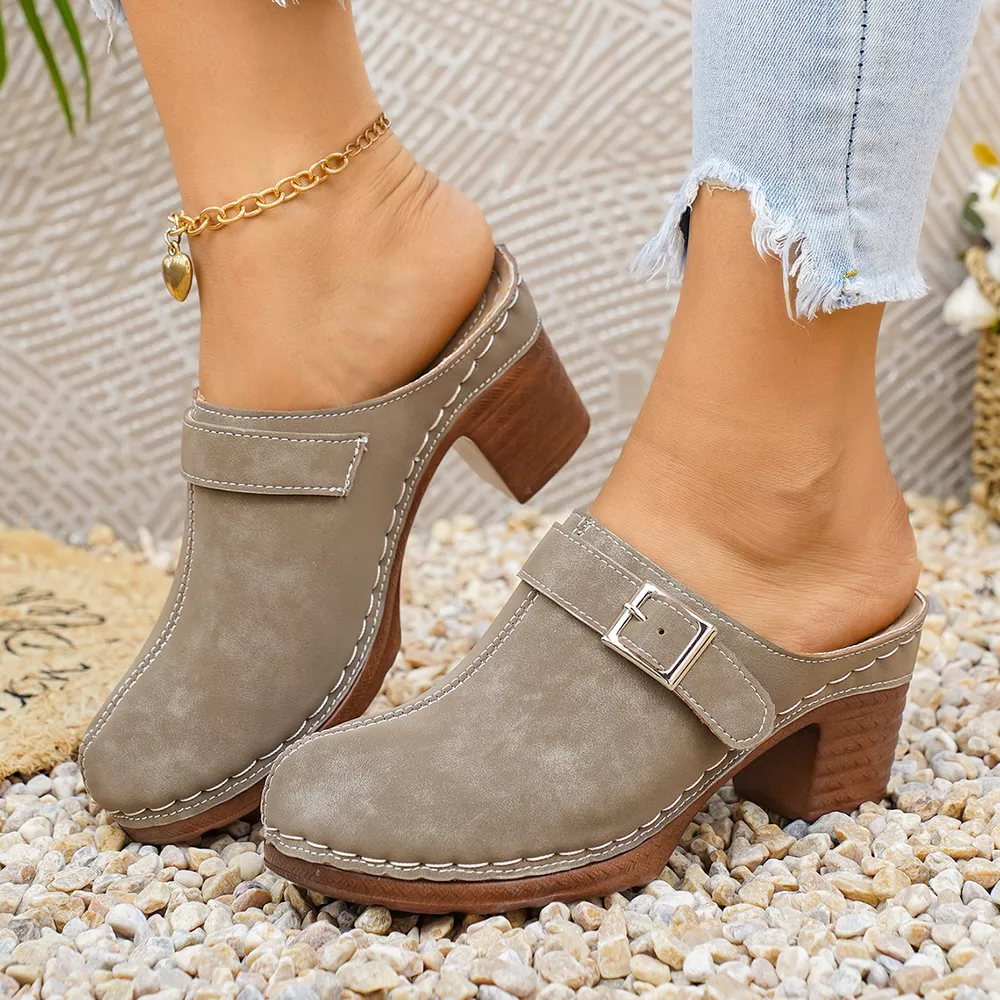 Round Toe Block Heels Sandals, image 12