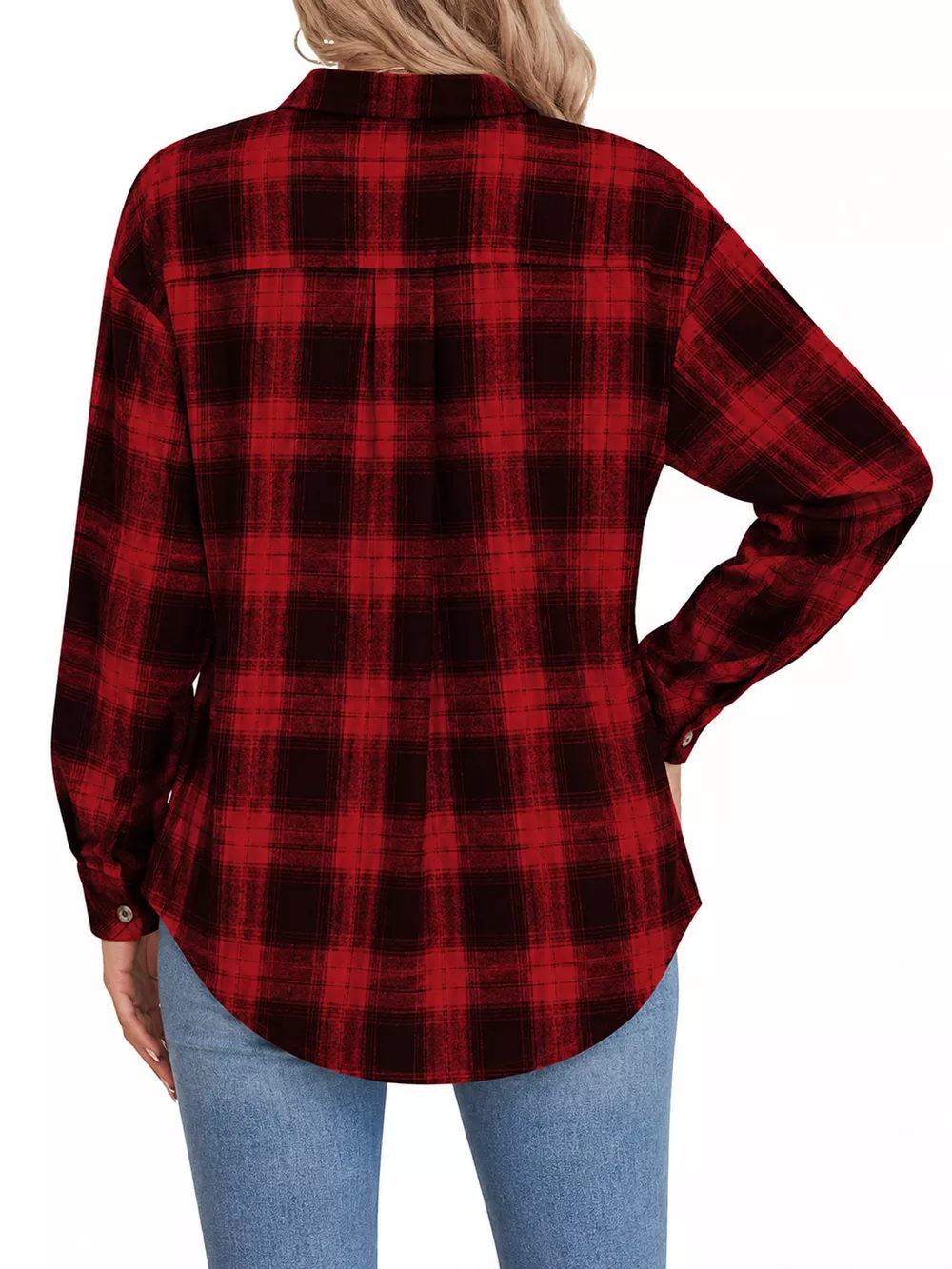 Plaid Button-Down Oversized Shirt, image 11