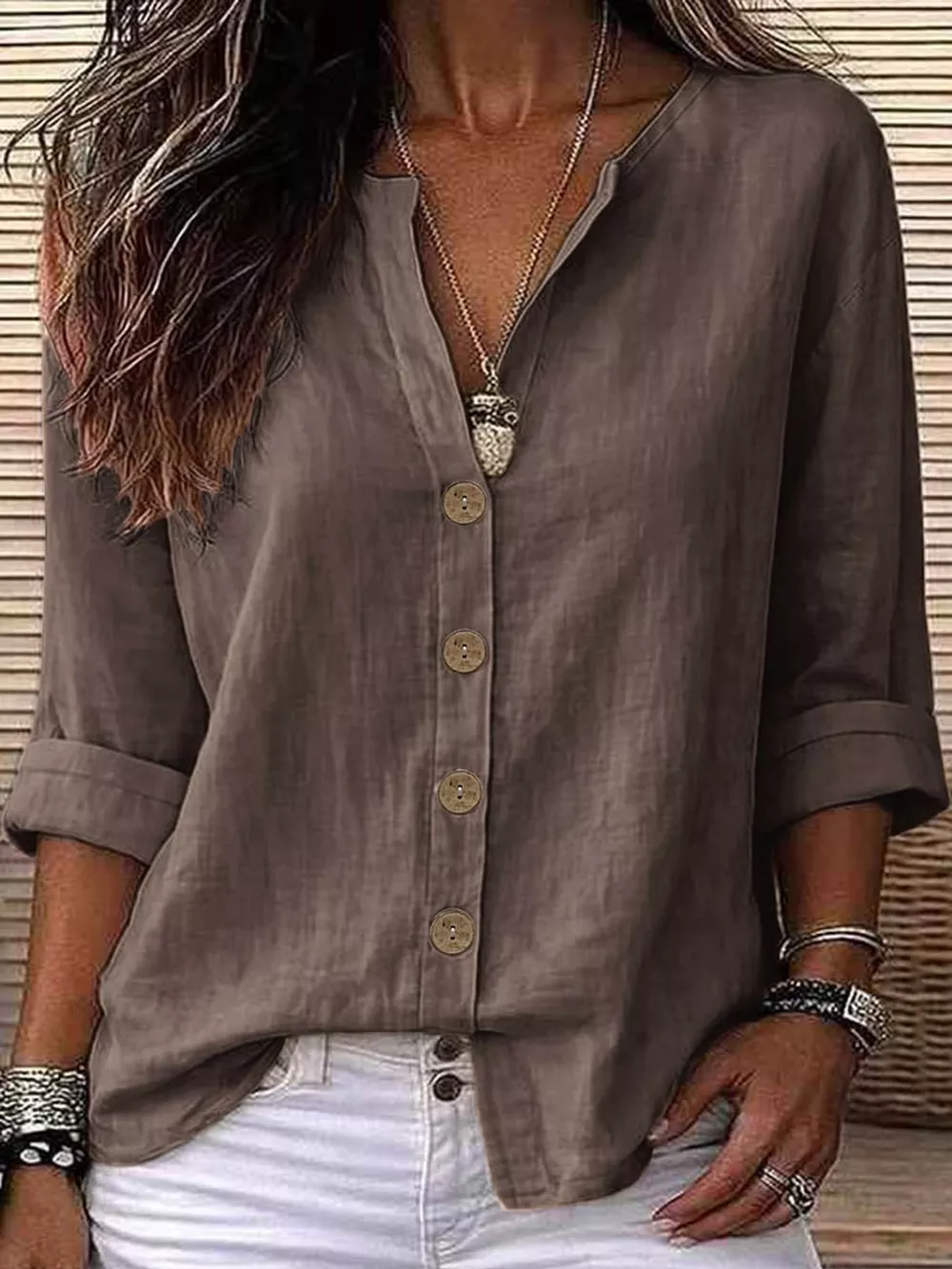 Notched Button Down Shirt, image 44